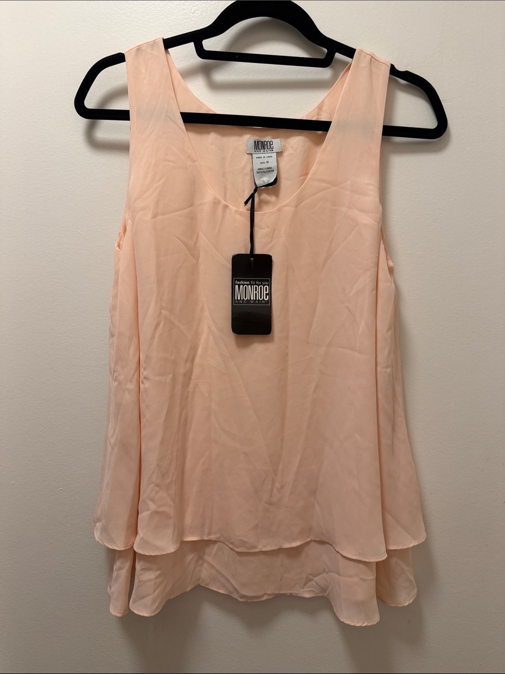 Monroe & Main Peach Layered Tank Top